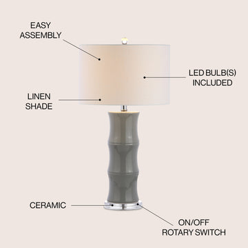 Tiki 26.5" Ceramic LED Table Lamp - JONATHAN Y